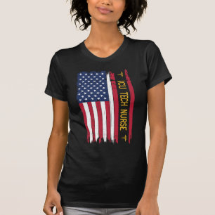Camiseta Icu Tech Enfermeira American Flag