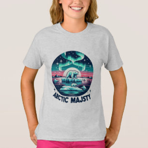 Camiseta Icy Blue Retro Polar Bear, Majestade