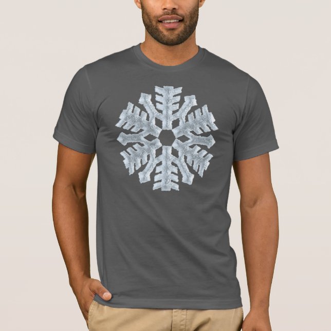 Camiseta Icy White Frozen Snowflake Cinza Elegante de Natal (Frente)