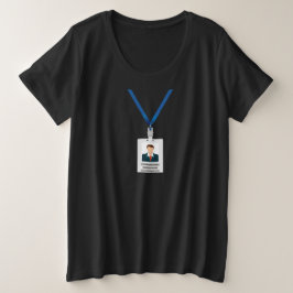 Camiseta ID de funcionário simples moderno fantasia da empr