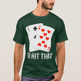Camiseta Id Hithat 11 de Cartas de Blackjack Jogo vintage