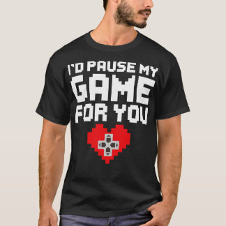 Camiseta Id Pausar Meu Jogo Para Você Jogo Vídeo Valenti