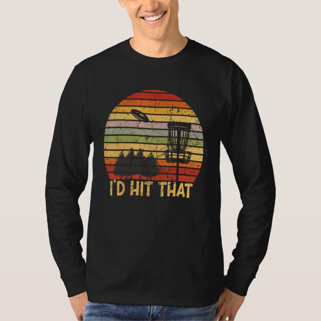 Camiseta Id Preferencialmente Be Disk Golfing Retro Frisbee (Frente)