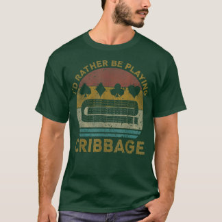 Camiseta Id Preferencialmente Jogando Cribbage Vintage Crib