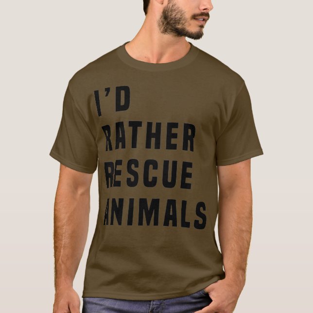 Camiseta ID PREFERENCIALMENTE RESCUE ANIMAIS T SHIRT Black  (Frente)