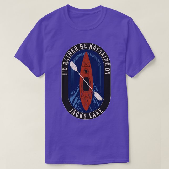Camiseta Id Preferencialmentes Ser Kayaking On Jacks em Wis (Frente do Design)