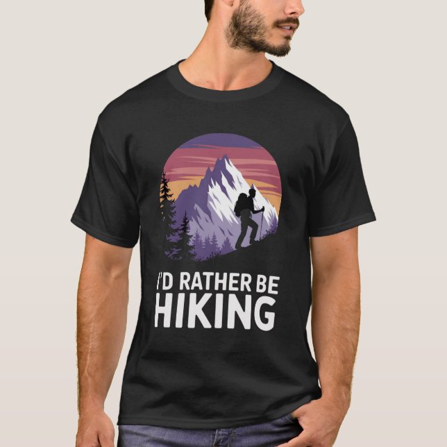 Camiseta "I'd Rather Be Hiking: Mountain Escape (Frente)