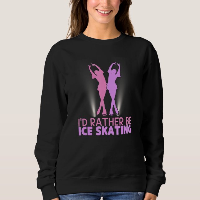 Camiseta I'd Rather Be Ice Skating Figure Skater (Frente)