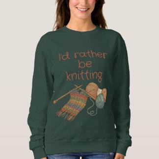 Camiseta I'd rather be knitting.