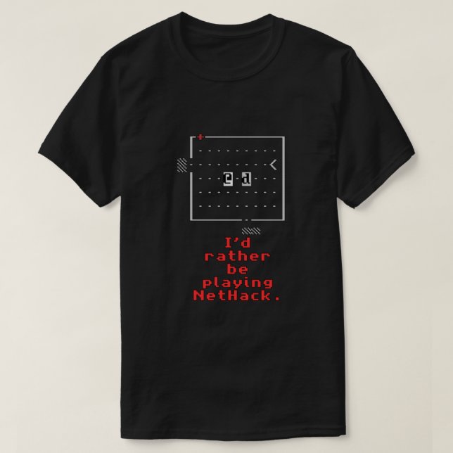 Camiseta Id rather be playing NetHack  (Frente do Design)