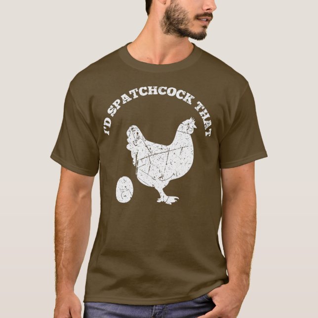 Camiseta Id Spatchcock Que Chicken Engraçado Cook CHURRASCO (Frente)