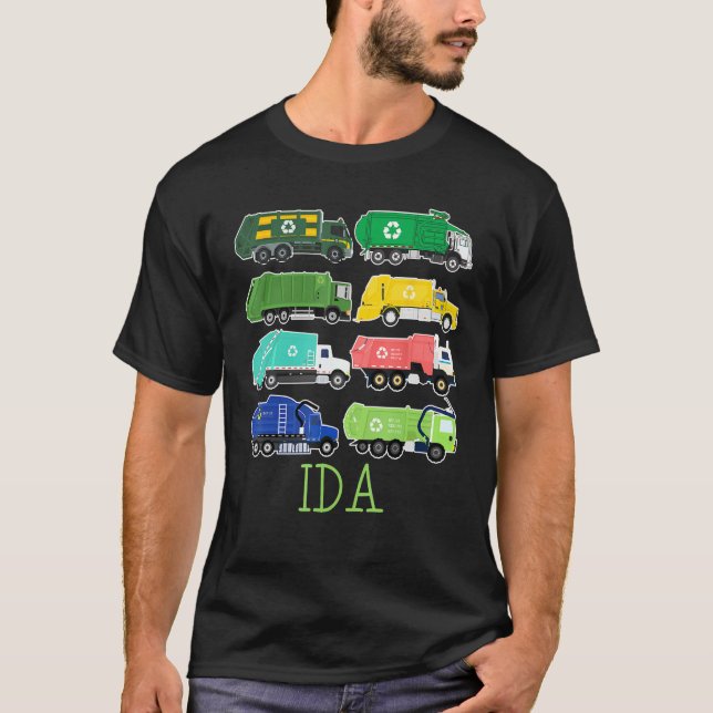 Camiseta Ida Trash Truck For Kids Collector Ecologist Garba (Frente)