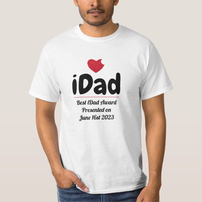 Camiseta IDad,Melhor Prêmio do Pai,Personalizado+Pais+Dia (Frente)