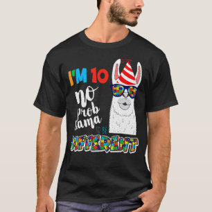 Camiseta Idade 10 Anos de Nascimento Llama Puzzle Abril Aut