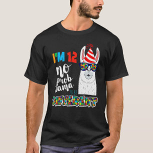 Camiseta Idade 12 Anos de Nascimento Llama Puzzle Abril Aut