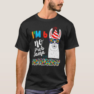 Camiseta Idade 6 Anos Llama Puzzle Abril Autismo Cria