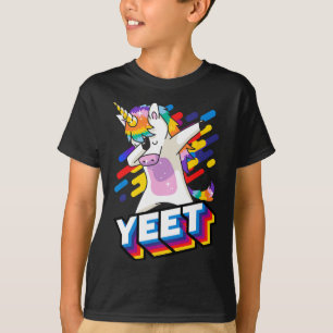 Camiseta Idade da Celebração do Unicórnio Dançante Colorida
