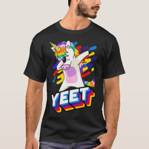 Camiseta Idade da Celebração do Unicórnio Dançante Colorida