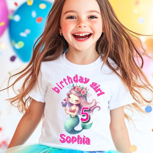 Camiseta Idade da sereia nome de aniversário