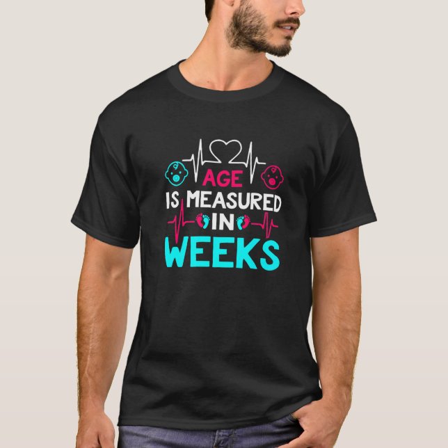 Camiseta Idade Divertida e Fofa é Medida em Semanas - Enfer (Frente)