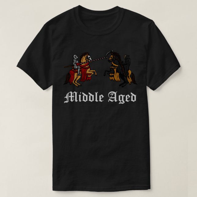 Camiseta Idade Média com Cavaleiro Medieval Jousting A Médi (Frente do Design)