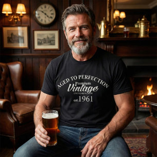 Camiseta Idade Para A Perfecção Premium Vintage 1961