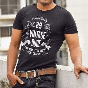 Camiseta Idade Personalizada do Vintage Dude