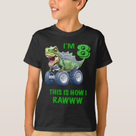 Camiseta Idade personalizável do monstro do dinossauro