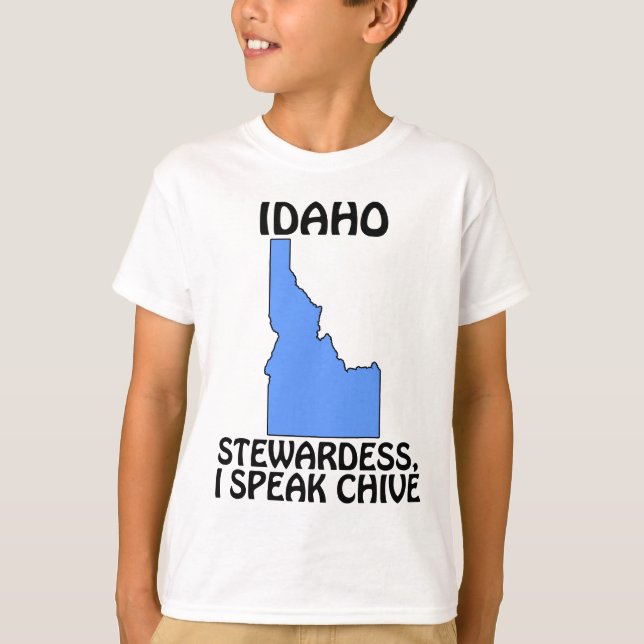 Camiseta Idaho - Aeromoça, Eu Falo Cebolinha (Frente)
