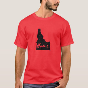 Camiseta Idaho Cursivo Contorno do Estado de Origem Super D