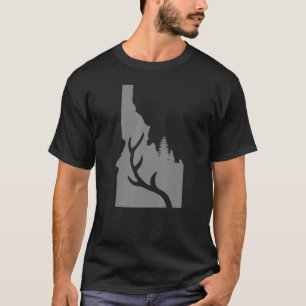 Camiseta Idaho Deer Elk Caçando Mapa do Estado Orgulho Deer