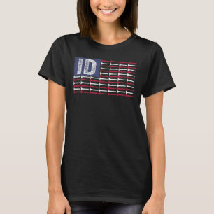 Camiseta Idaho Home State Id American Flag Golf Patriótico