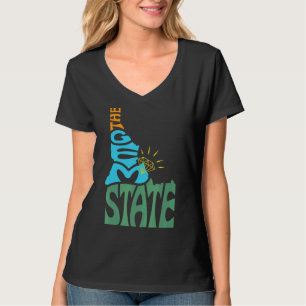 Camiseta Idaho Id Us State Shape Motto