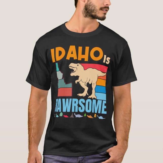 Camiseta Idaho Is Awesome Dinosaur I Love Idaho Gift Boys G (Frente)