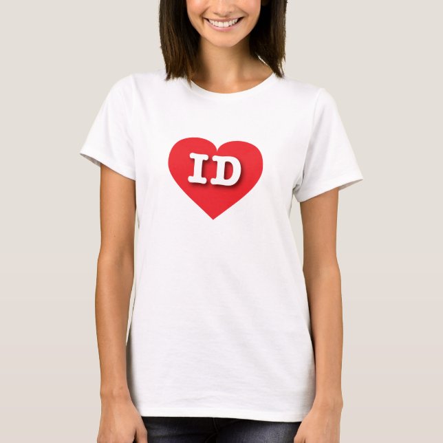 Camiseta Idaho Red Heart - Eu amo ID (Frente)