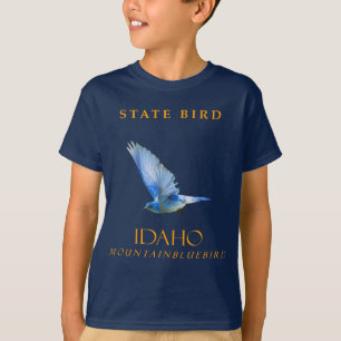 Camiseta Idaho Território Pássaro Da Montanha Bluebird
