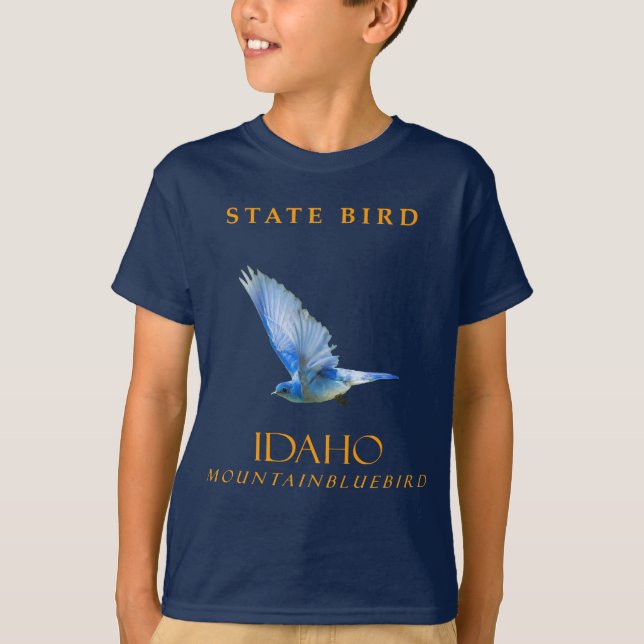 Camiseta Idaho Território Pássaro Da Montanha Bluebird (Frente)