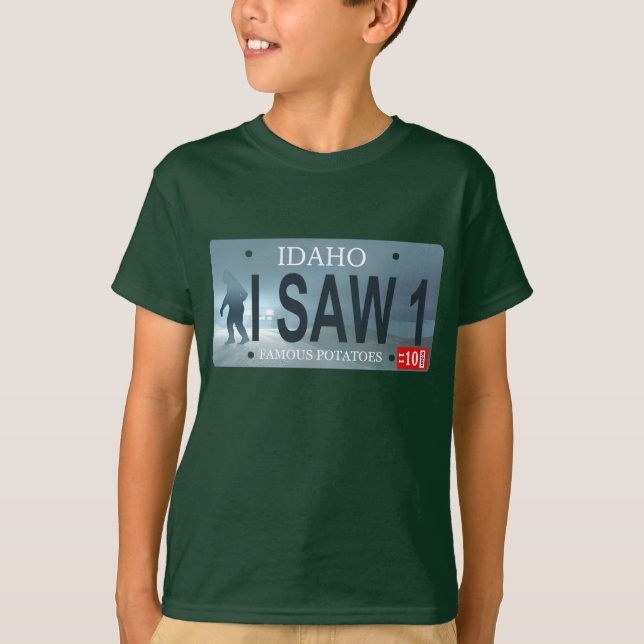 Camiseta Idaho "Vi 1" Placa de Licença Sasquatch (Frente)