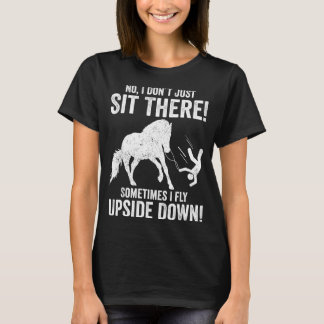 Camiseta Ide de vôo de saltos de cavalo equestre engraçado 