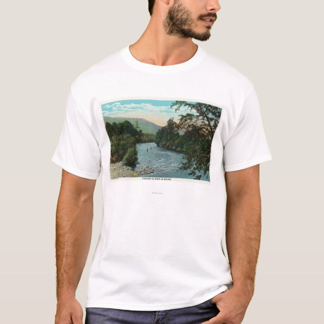 Camiseta Ideia cénico da boa pesca (Frente)