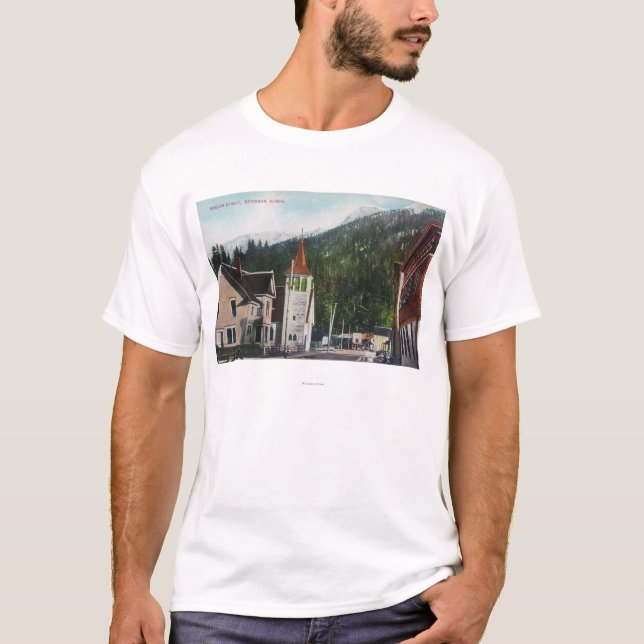 Camiseta Ideia da cidade da missão StreetKetchikan, AK (Frente)