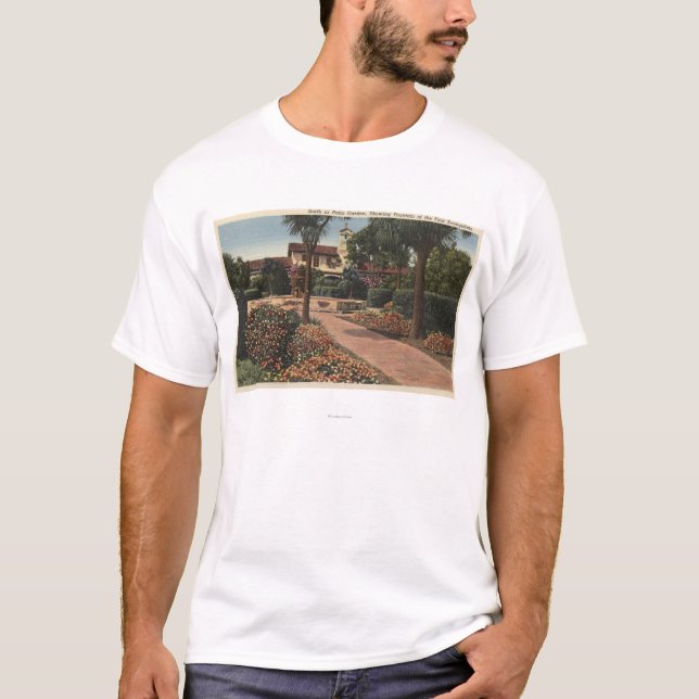 Camiseta Ideia da missão, jardins do pátio (Frente)