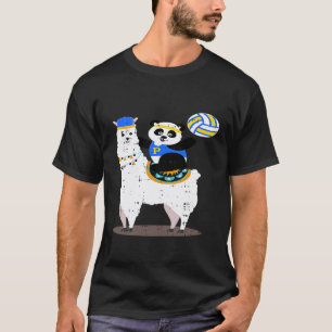 Camiseta Idéia de aniversário de Llama Panda de volei legal