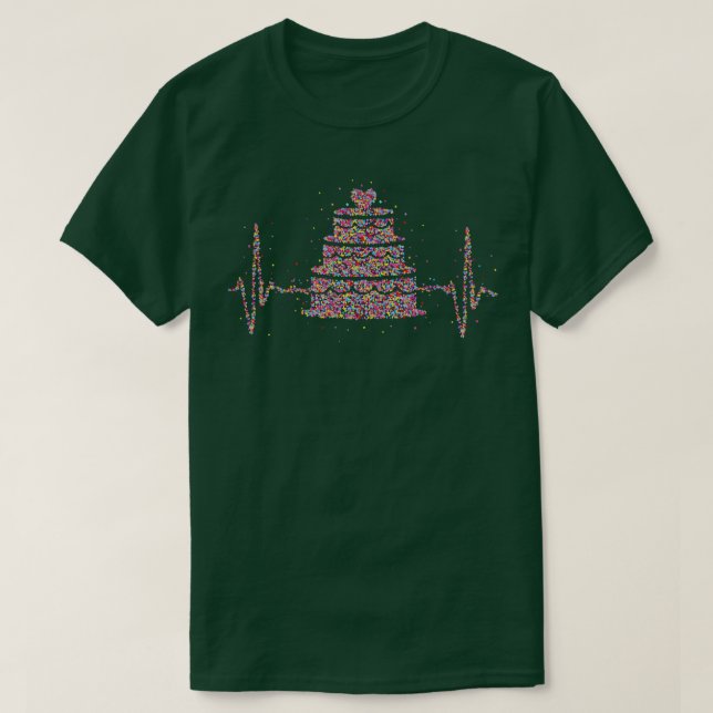 Camiseta Ideia de Baker Baking Baker Heartbeat (Frente do Design)