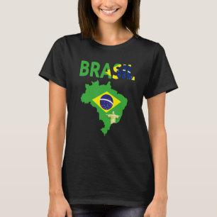 Camiseta Ideia de Bandeira Brasileira para Homens e Mapa do