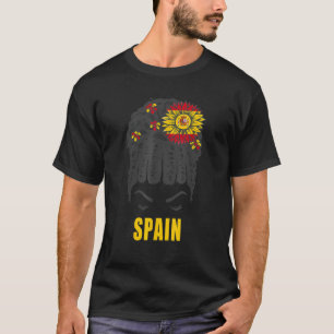 Camiseta Ideia De Bandeira Espanhola Para Mulheres Crianças