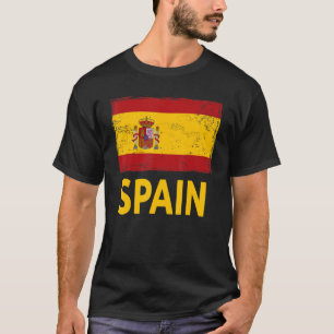 Camiseta Ideia De Bandeira Espanhola Para Mulheres e Crianç