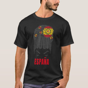 Camiseta Ideia De Bandeira Espanhola Para Mulheres e Crianç