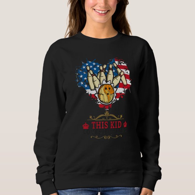 Camiseta Ideia de Boliche Para Crianças Com Coração de Band (Frente)