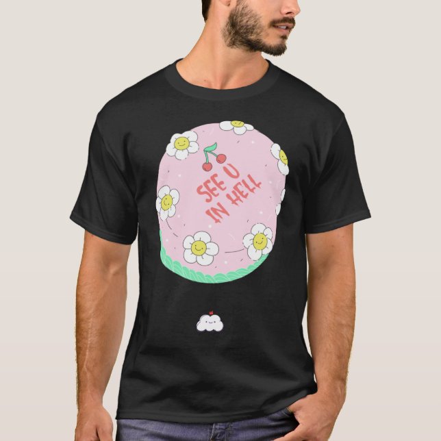 Camiseta Ideia de Bolo de Despedida para Colega de Equipe q (Frente)